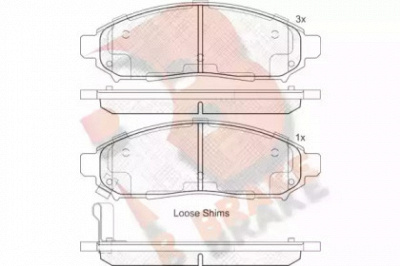 R BRAKE rb2003 -  Комплект тормозных колодок, дисковый тормоз